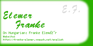 elemer franke business card